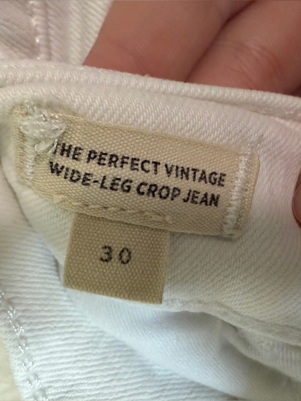 Madewell the Perfect Vintage Wide Leg High Rise crop jean size 30 in white - Picture 7 of 7